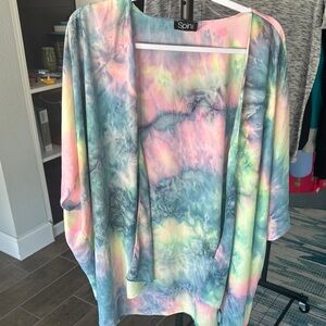 Women’s Tie-Dye Open Front Cardigan
